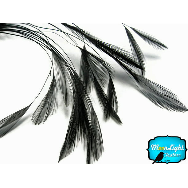 12 Cols 1 Metre Rooster Neck Hackle Feather Fringe Trimming on Satin Ribbon 